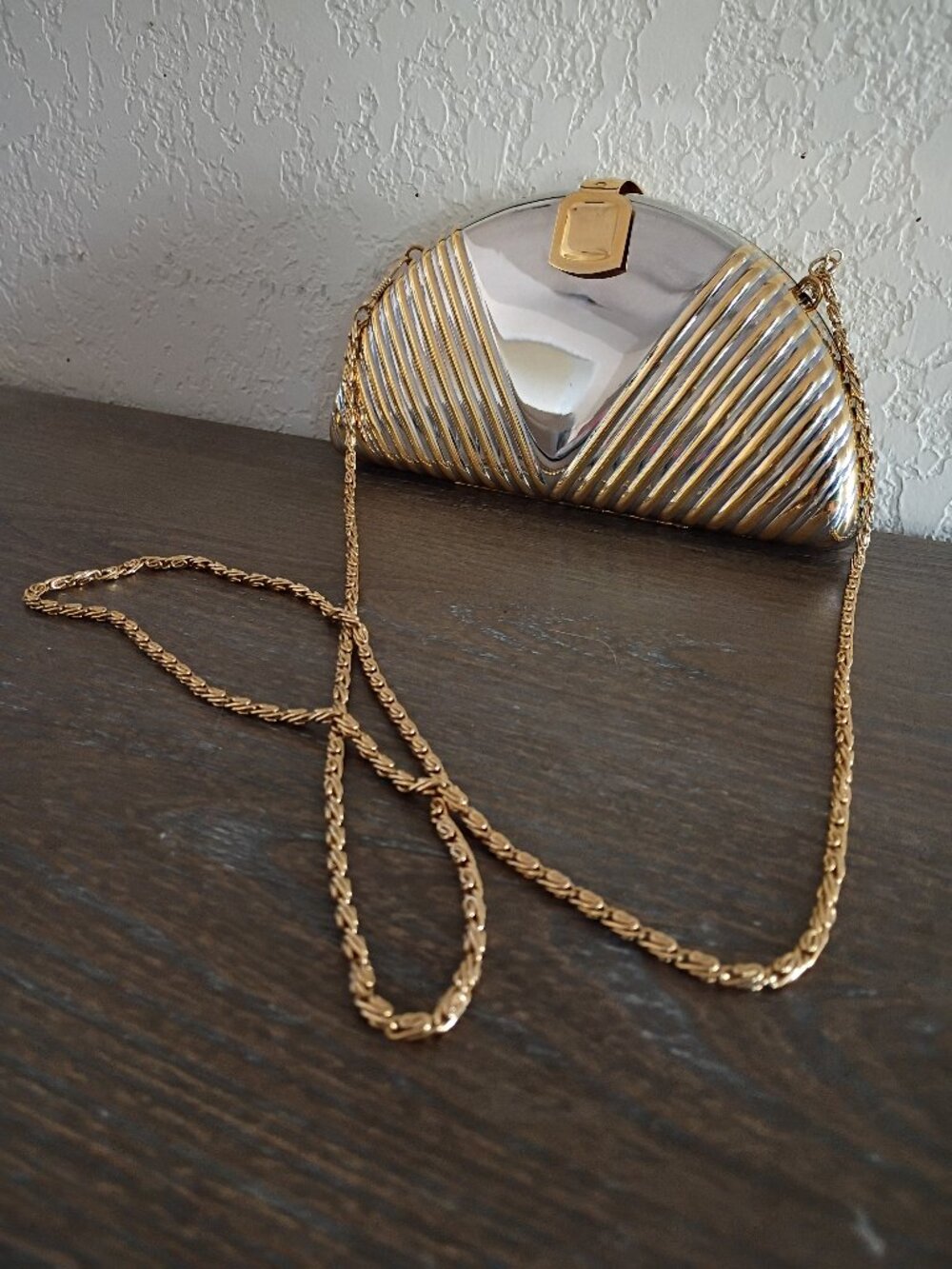 Vintage WALBORG Metal Minaudière Purse | Geometric Evening Bag (Made in Hong Kon